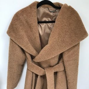 Trina turk camel coat with hood